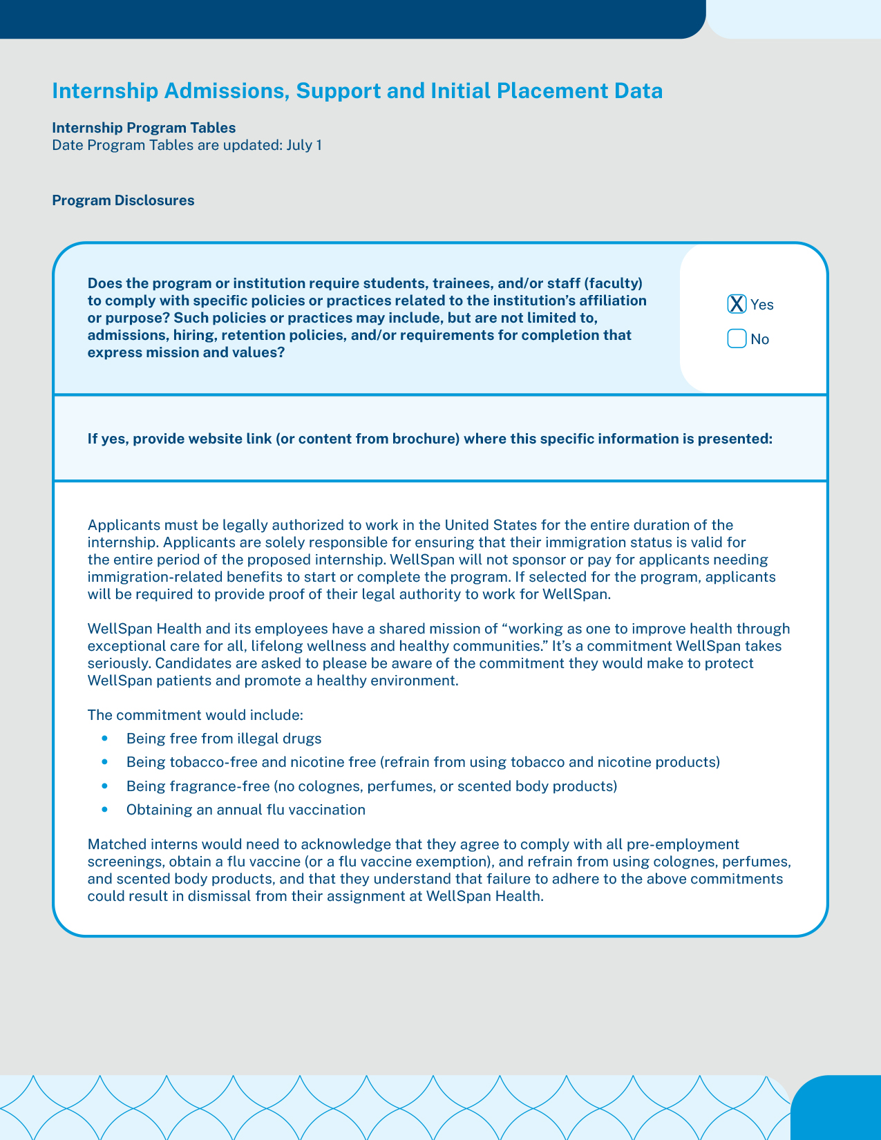 Program Disclosures